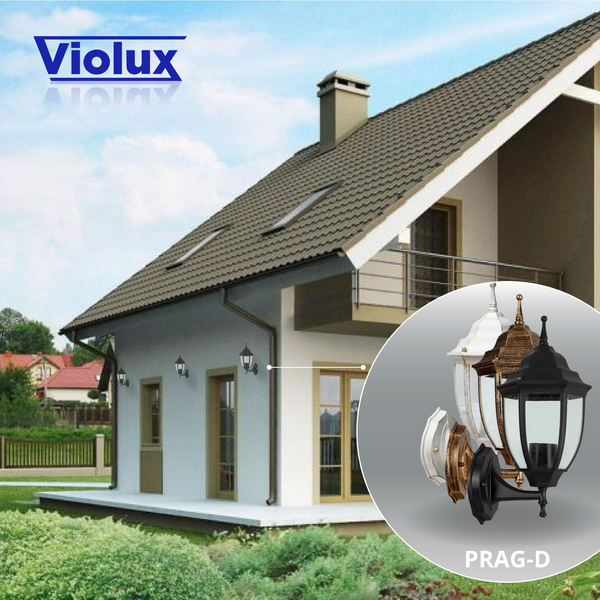 Світильник фасадний VIOLUX Prag-D античний білий 60W E27 IP44 VL-PRAG-D-AW фото