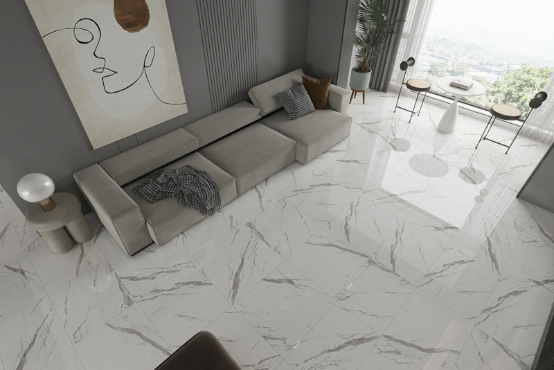 Керамограніт CALACATTA GREY 600х600 глянцевий CLC-GREY-6060-GLOSS фото