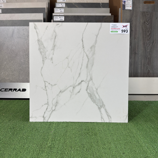 Керамограніт Carrara White F P 600x600x8 RN Mat (плитка під мармур каррара) PLK-CRR-WHT-6060 фото