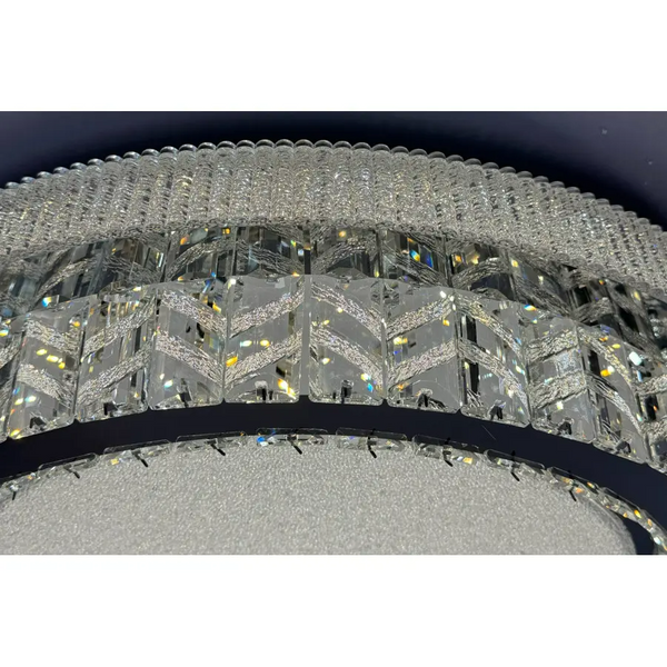 Кругла кришталева LED люстра Linisoln 2527-600 Chrome 260 Вт 60 см LGT-LIN-2527-600-CH фото